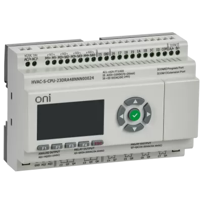 ПЛК HVAC S ЦПУ 8DI 8DO 1AI 4PT 2AO LED дисплей RS485 24В DC Расширяемая версия ONI HVAC-S-CPU23DRA48NNN00024 ПЛК HVAC S ЦПУ 8DI 8DO 1AI 4PT 2AO LED дисплей RS485 24В DC Расширяемая версия ONI HVAC-S-CPU23DRA48NNN00024